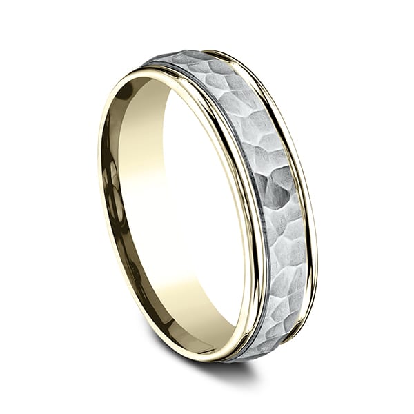 Two Tone Comfort-Fit Design Wedding Band