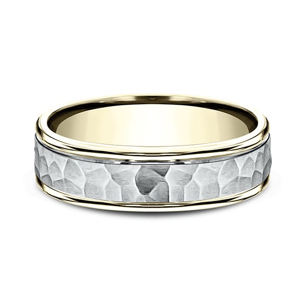 Two Tone Comfort-Fit Design Wedding Band