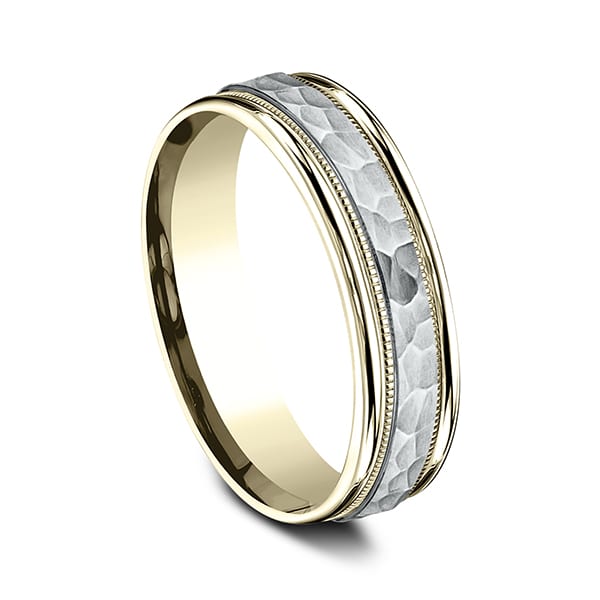 Two Tone Comfort-Fit Design Wedding Band