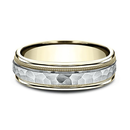 Two Tone Comfort-Fit Design Wedding Band