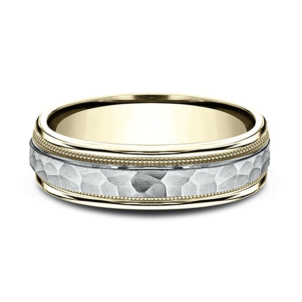 Two Tone Comfort-Fit Design Wedding Band