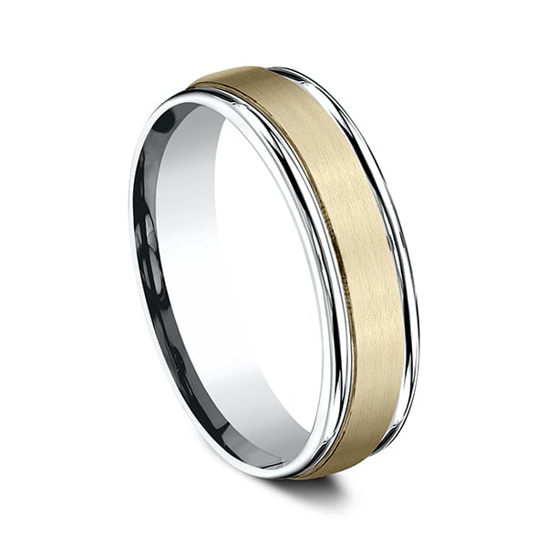 Two Tone Comfort-Fit Design Wedding Ring