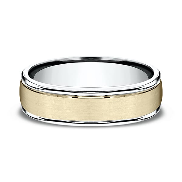 Two Tone Comfort-Fit Design Wedding Ring