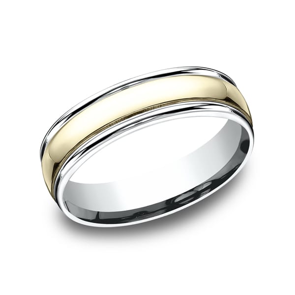Two Tone Comfort-Fit Design Wedding Ring