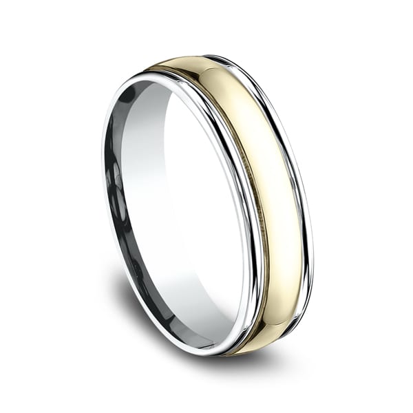 Two Tone Comfort-Fit Design Wedding Ring