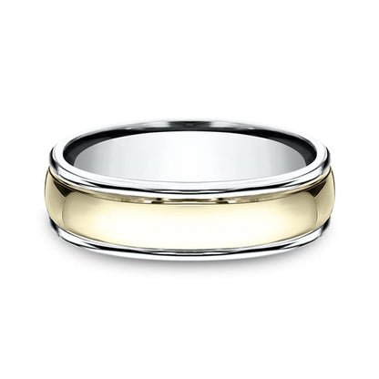Two Tone Comfort-Fit Design Wedding Ring