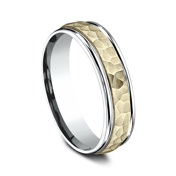 Two Tone Comfort-Fit Design Wedding Band