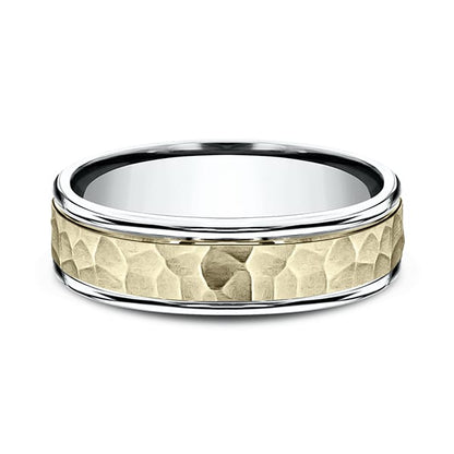 Two Tone Comfort-Fit Design Wedding Band