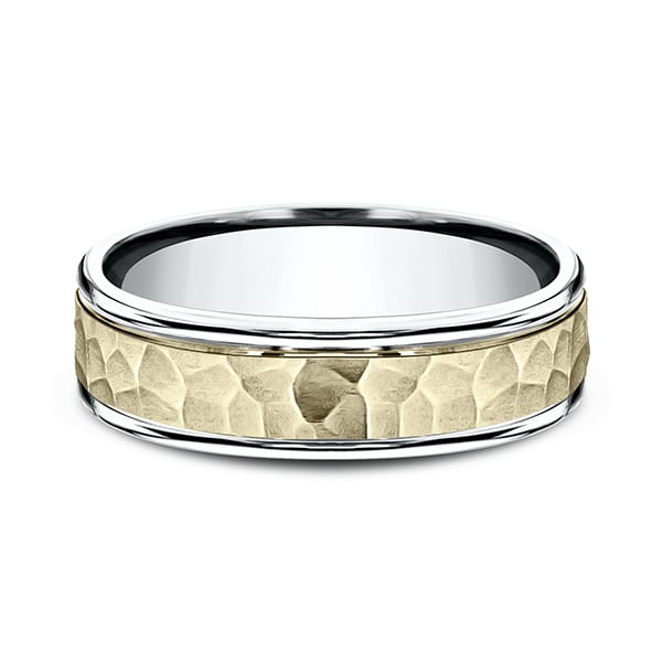 Two Tone Comfort-Fit Design Wedding Band