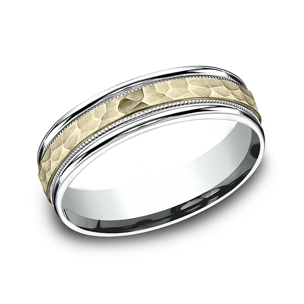 Two Tone Comfort-Fit Design Wedding Band