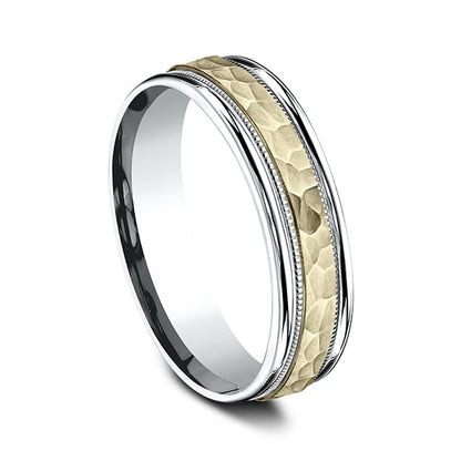 Two Tone Comfort-Fit Design Wedding Band