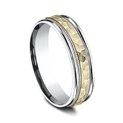 Two Tone Comfort-Fit Design Wedding Band