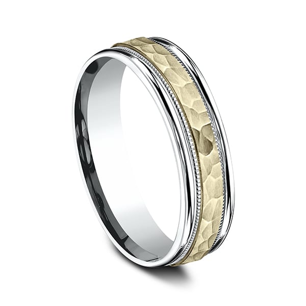 Two Tone Comfort-Fit Design Wedding Band