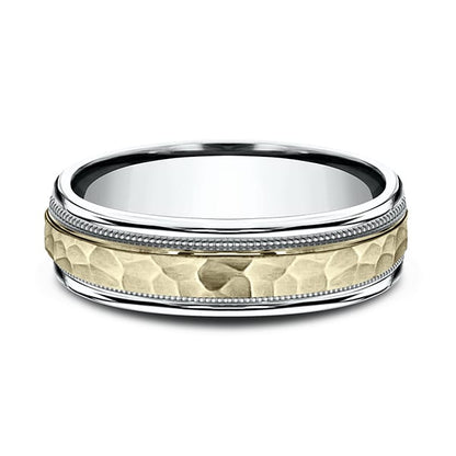 Two Tone Comfort-Fit Design Wedding Band