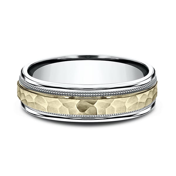 Two Tone Comfort-Fit Design Wedding Band