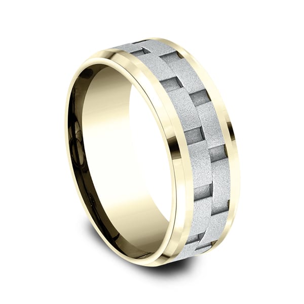 Two-Tone Comfort-Fit Design Wedding Ring
