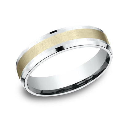 Two Tone Comfort-Fit Design Wedding Band