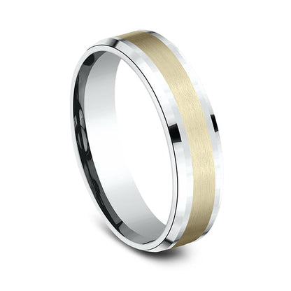 Two Tone Comfort-Fit Design Wedding Band