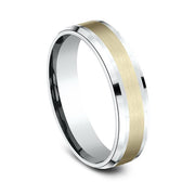 Two Tone Comfort-Fit Design Wedding Band