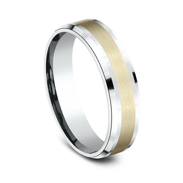 Two Tone Comfort-Fit Design Wedding Band