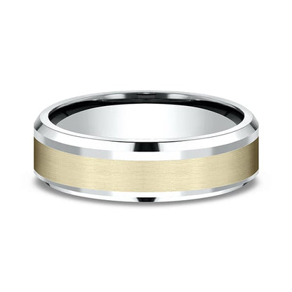Two Tone Comfort-Fit Design Wedding Band