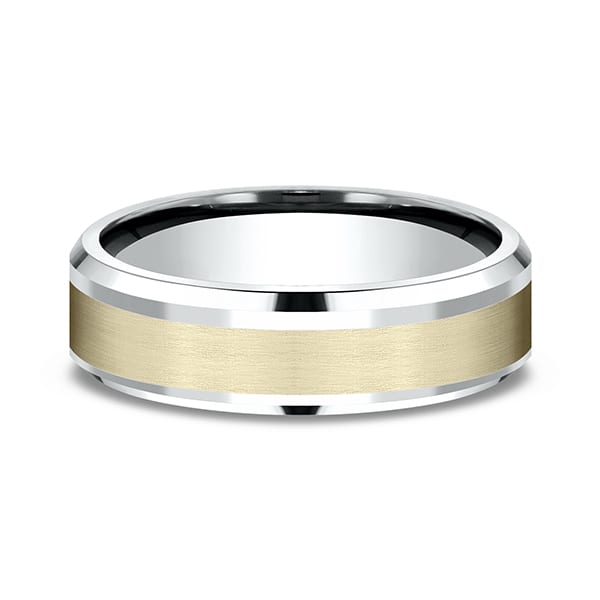 Two Tone Comfort-Fit Design Wedding Band