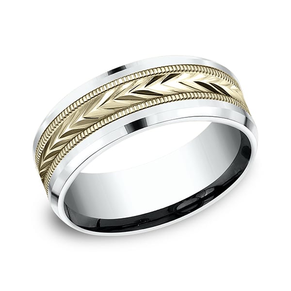 Two-Tone Comfort-Fit Design Wedding Band