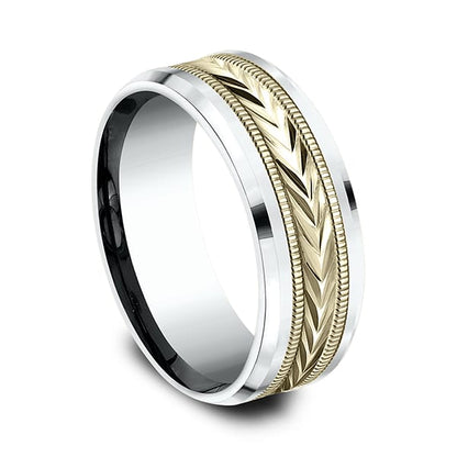 Two-Tone Comfort-Fit Design Wedding Band