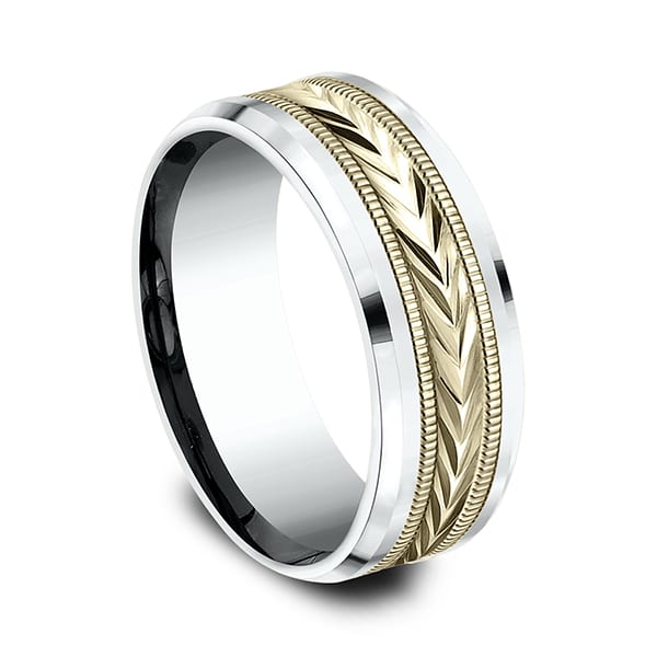 Two-Tone Comfort-Fit Design Wedding Band