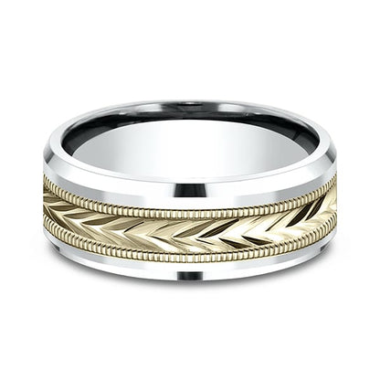 Two-Tone Comfort-Fit Design Wedding Band
