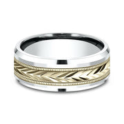 Two-Tone Comfort-Fit Design Wedding Band