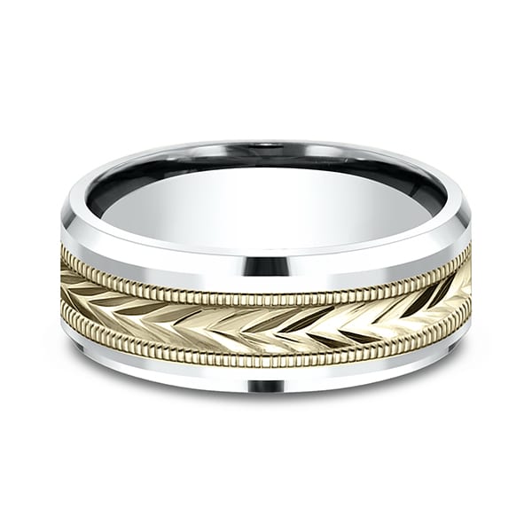 Two-Tone Comfort-Fit Design Wedding Band