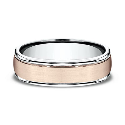Two Tone Comfort-Fit Design Wedding Ring
