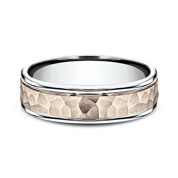 Two Tone Comfort-Fit Design Wedding Band