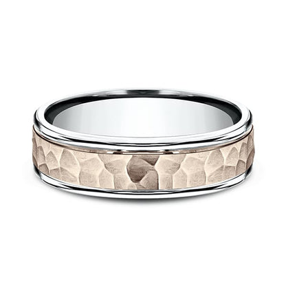 Two Tone Comfort-Fit Design Wedding Band