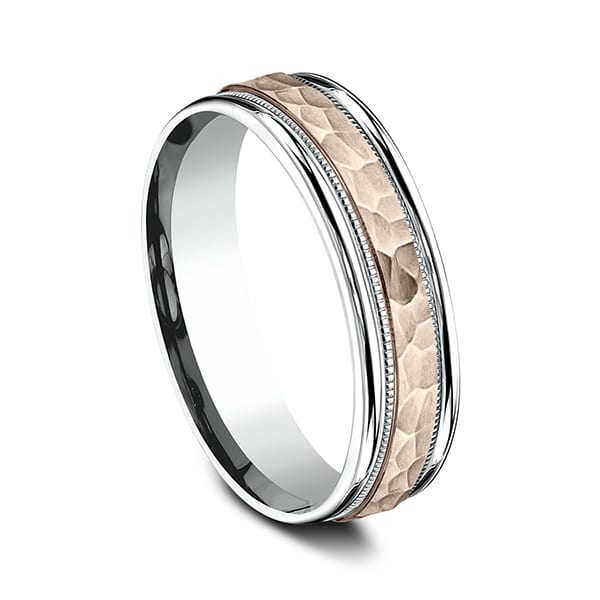 Two Tone Comfort-Fit Design Wedding Ring
