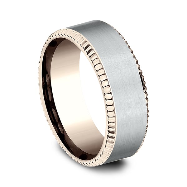 Two Tone Comfort-Fit Design Wedding Ring