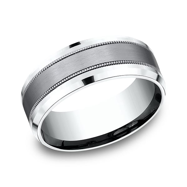 Ammara Stone Comfort-fit Design Wedding Band