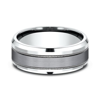 Ammara Stone Comfort-fit Design Wedding Band