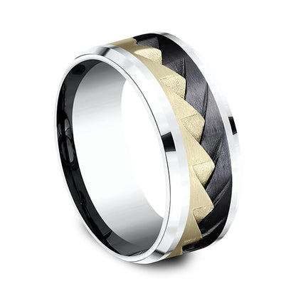 Ammara Stone Comfort-fit Design Wedding Band