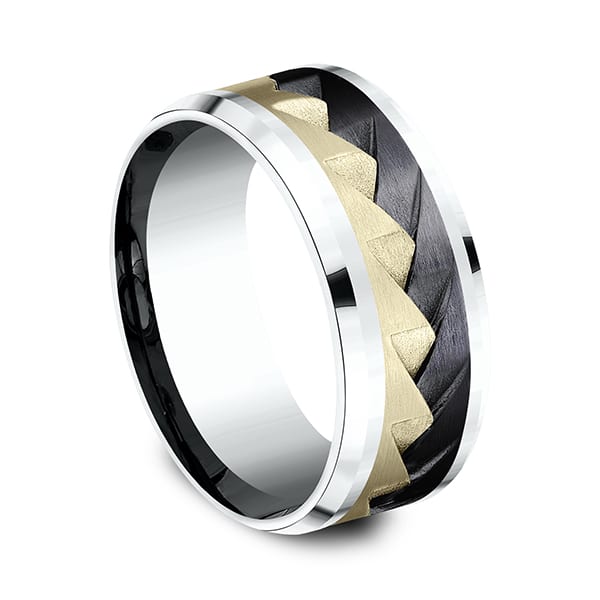 Ammara Stone Comfort-fit Design Wedding Band