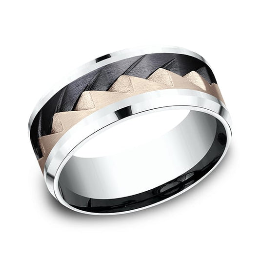 Ammara Stone Comfort-fit Design Wedding Band