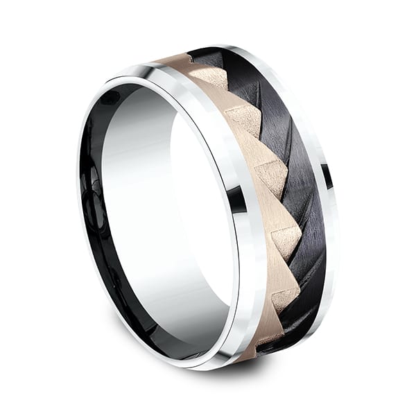 Ammara Stone Comfort-fit Design Wedding Band