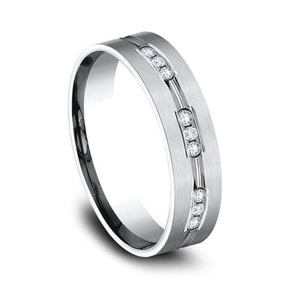 Comfort-Fit Diamond Wedding Band