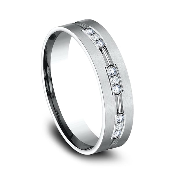 Comfort-Fit Diamond Wedding Band