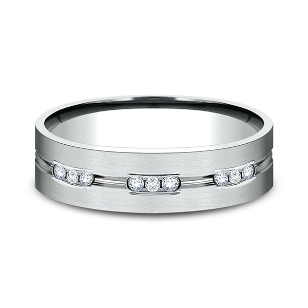 Comfort-Fit Diamond Wedding Band