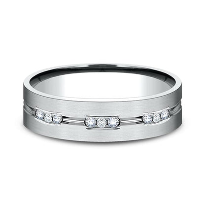 Comfort-Fit Diamond Wedding Band