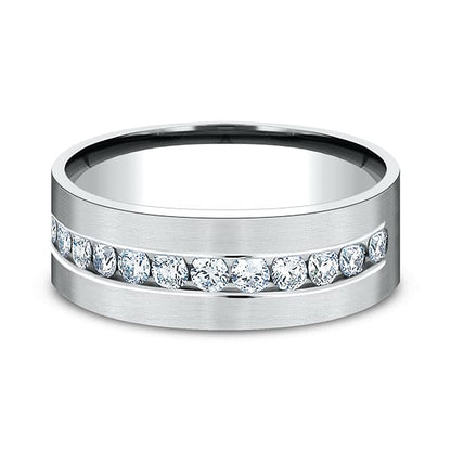Comfort-Fit Diamond Wedding Band