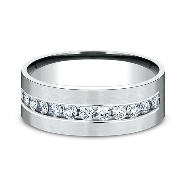 Comfort-Fit Diamond Wedding Band