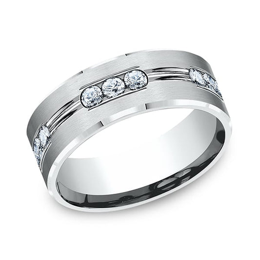 Comfort-Fit Diamond Wedding Band
